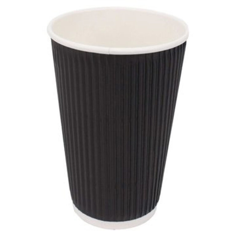 12oz Ripple Black Cups (Qty 100)