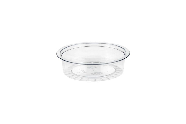 2oz Plastic Portion Pot, small, durable container ideal for serving sauces, dressings, and condiments.