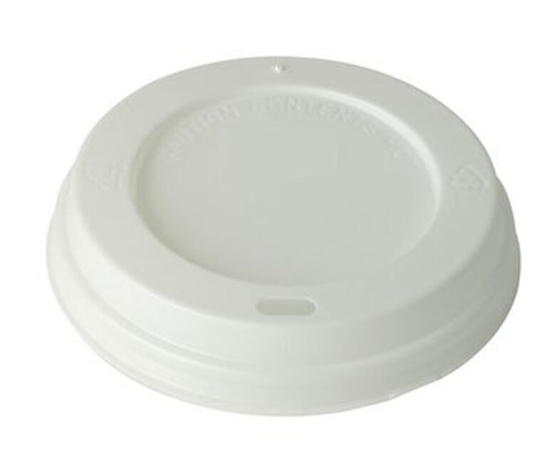 White lid designed to fit 4oz ripple cups, ideal for securely covering hot drinks like espresso or babyccinos in takeaway settings.