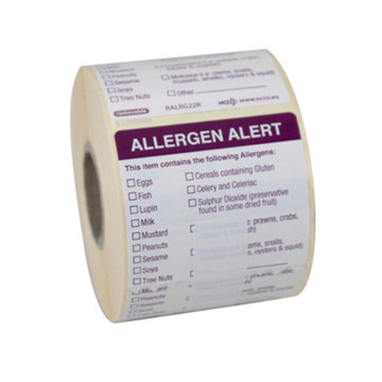 Allergen Alert Labels on a roll 2x2 inch (500)