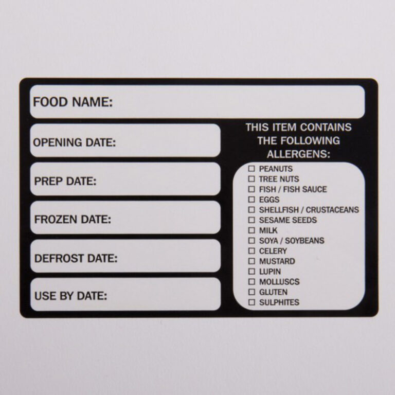 Allergen Alert & Product Freezer Labels on a roll 60x90mm (1000)