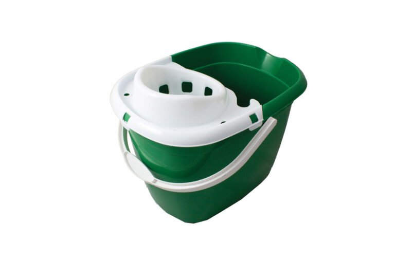 Coloured Plastic Bucket With Wringer Green 15Ltr (Qty 1)