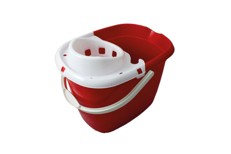 Coloured Plastic Bucket With Wringer Red 15Ltr (Qty 1)