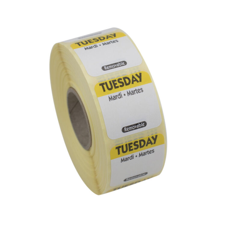 Day Of The Week Labels Roll 1 inch Tuesday
