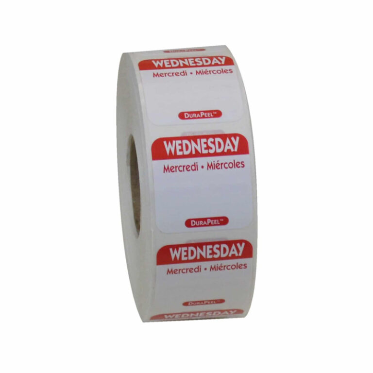 Day Of The Week Labels Roll 1 inch Wednesday