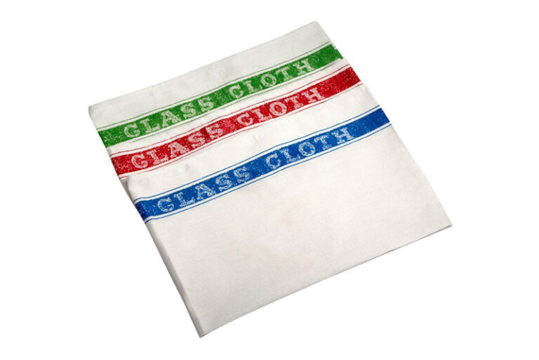 Glasscloth Tea Towels White With Coloured Border (10)