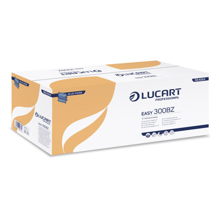 1-ply blue Z-fold hand towel, designed for hygienic and efficient hand drying in washrooms, kitchens, and commercial settings.
