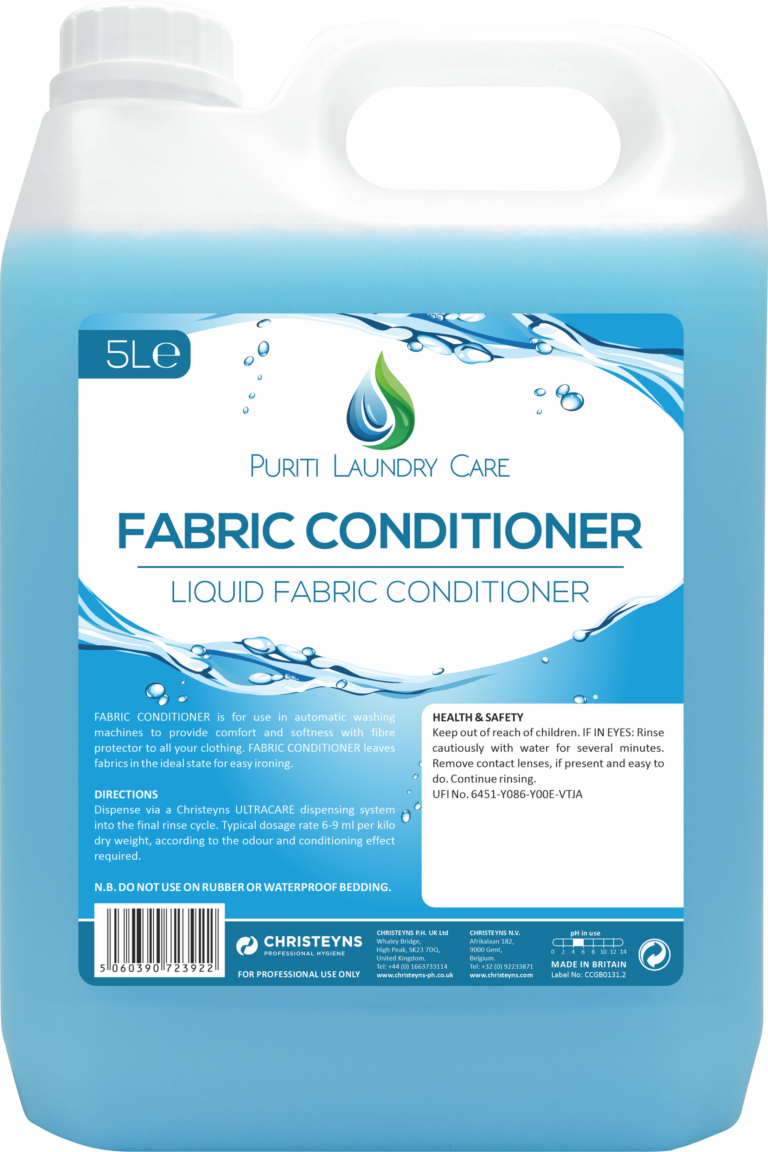5-litre bottle of liquid fabric conditioner, formulated to soften fabrics and leave laundry with a fresh, long-lasting fragrance.