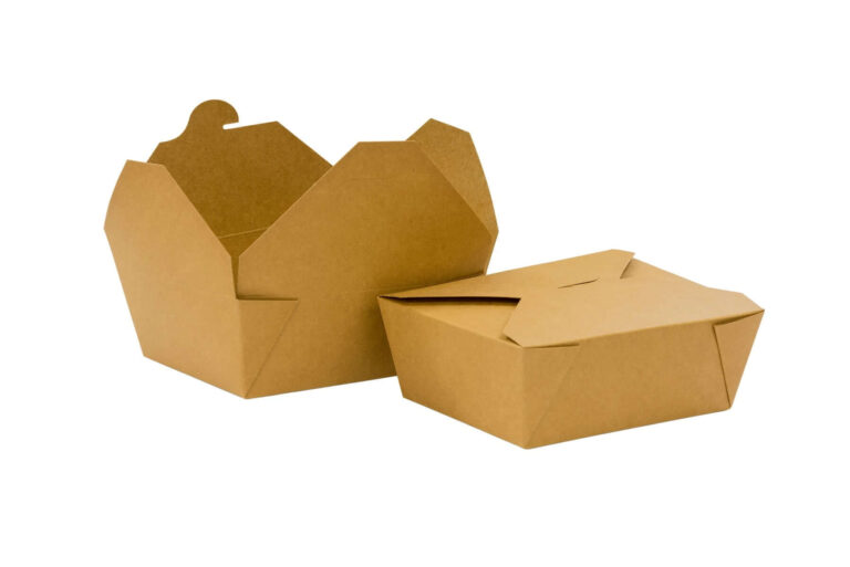 No.8 Kraft Brown Deli Food Boxes 43oz (Qty 300) - Eco-friendly, sturdy takeaway boxes for hot and cold food, perfect for delis and catering.