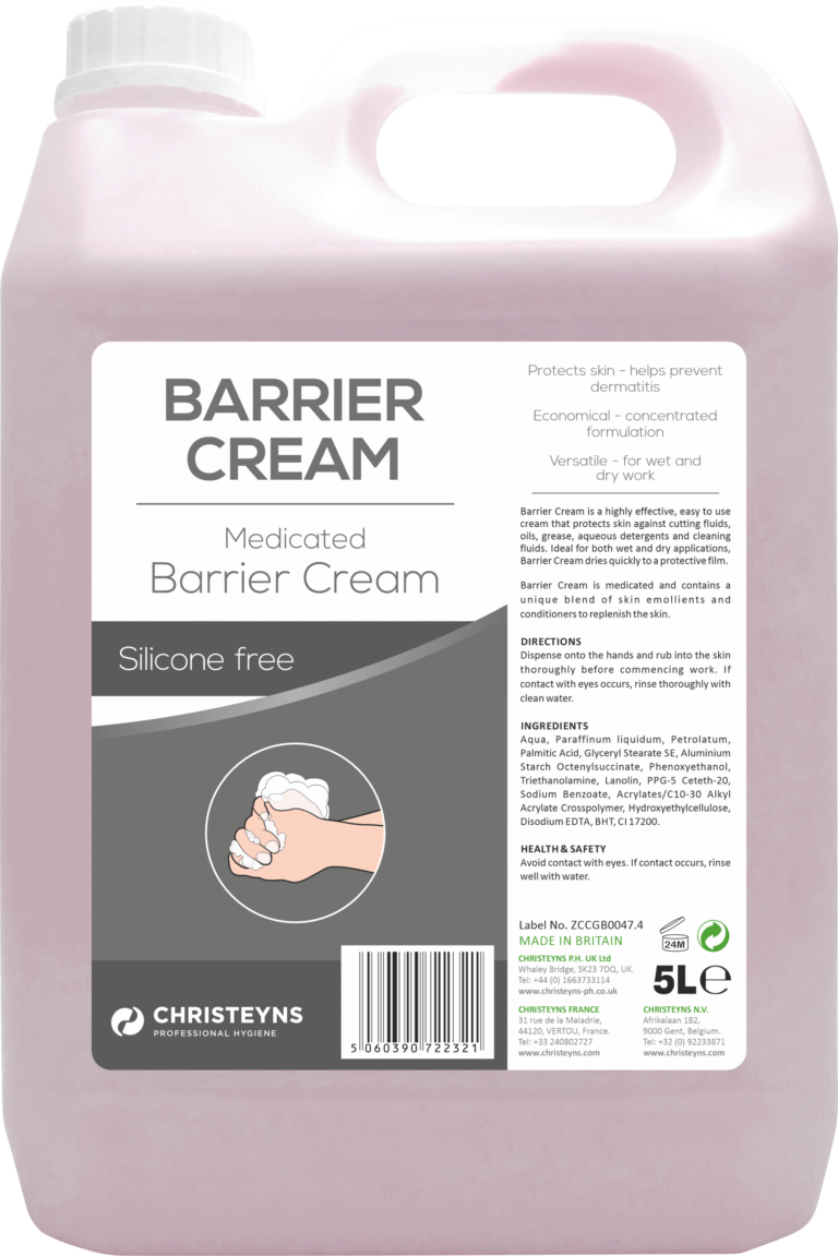 Hand Cream Medicated Barrier 5Ltr - Moisturises and protects hands from dryness and irritation, ideal for industrial and healthcare environments.