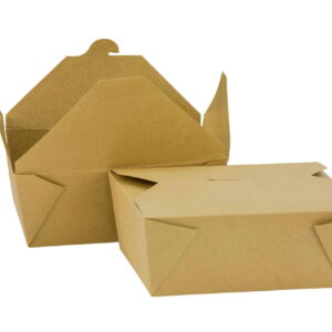 Stack of No.4 Kraft Brown Deli Food Boxes, eco-friendly takeaway containers, pack of 160