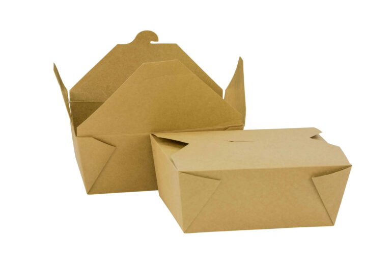 Stack of No.4 Kraft Brown Deli Food Boxes, eco-friendly takeaway containers, pack of 160