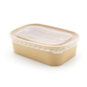 Clear domed lids for 750ml rectangular salad bowls, pack of 300 transparent plastic covers