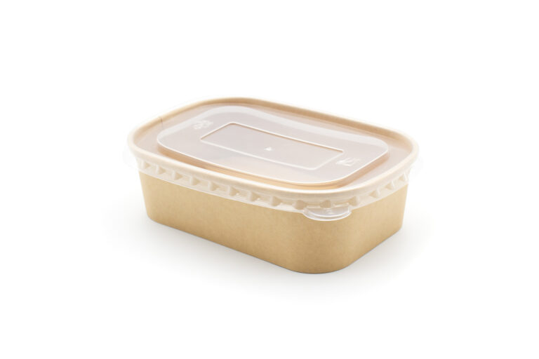 Clear domed lids for 750ml rectangular salad bowls, pack of 300 transparent plastic covers