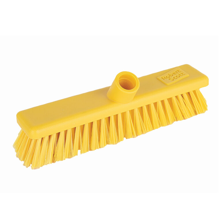 12-inch Abbey washable broomhead with stiff yellow bristles