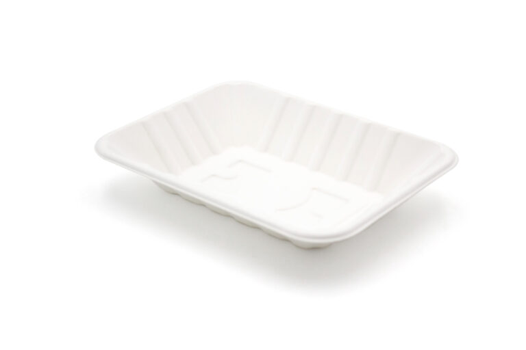 Compostable bagasse chip tray for hot food serving, pack of 500
