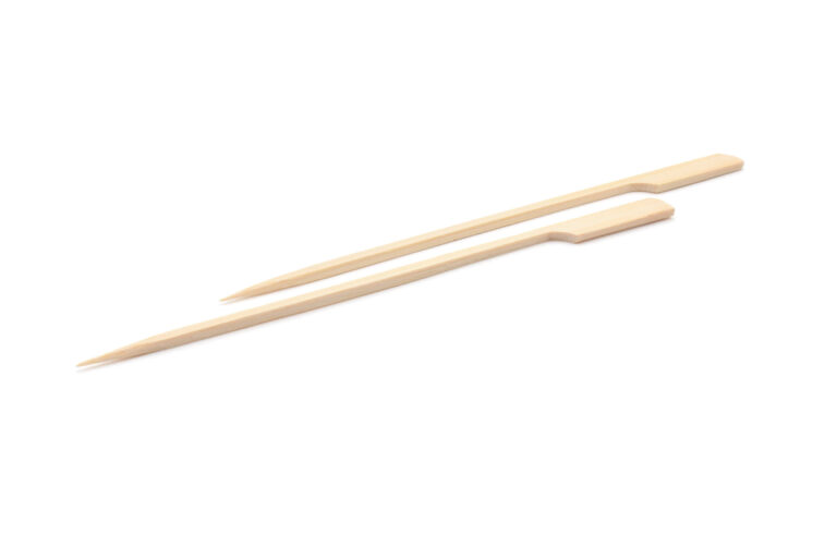 Bamboo gun shaped skewers 180mm, eco-friendly wooden food skewers, pack of 1000