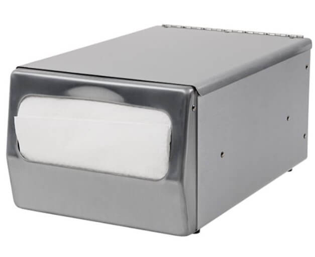 XL chrome napkin dispenser for restaurant and food service counters