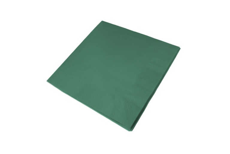 Forest green 33cm 2-ply paper napkins suitable for restaurants, cafés, catering, and hospitality use.