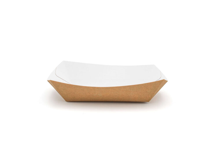 Kraft compostable large meal tray measuring 260 x 170 x 55mm, suitable for serving hot and cold takeaway meals in an eco-friendly packaging option.