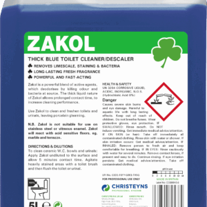Zakol Toilet Cleaner & Descaler 5L bottle for removing limescale and disinfecting toilets in UK homes and businesses