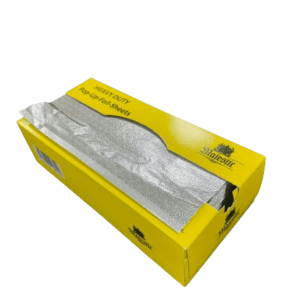 Pre-cut 12 x 12 inch aluminium foil pop-up sheets for food wrapping, cooking, storage, and takeaway food preparation.