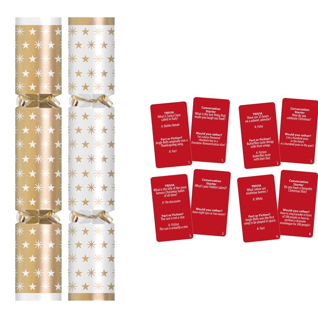 10 inch Gold & White Star Cracker (Qty 50)