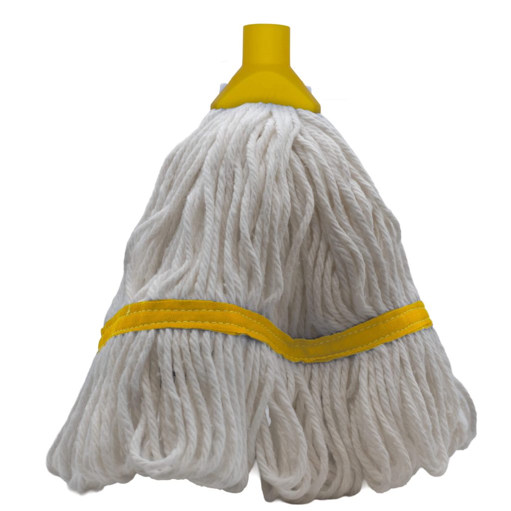 14oz yellow washable hygiene socket mop head for commercial and home cleaning