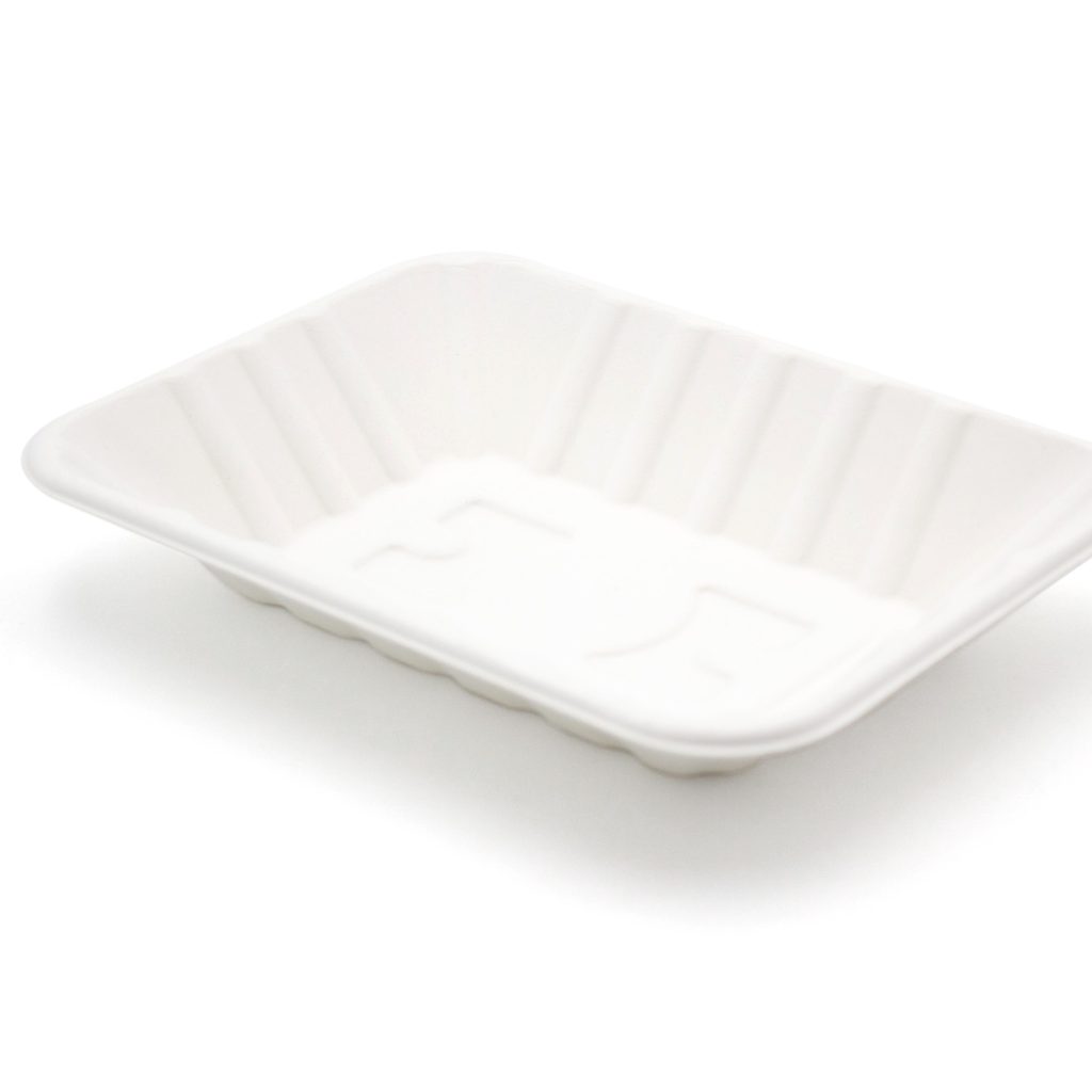 Compostable bagasse chip tray for hot food serving, pack of 500