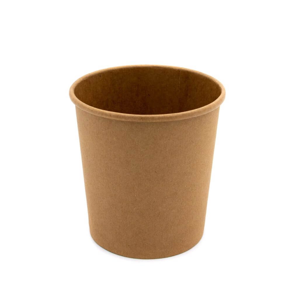 Combi Pot 16oz kraft heavy duty brown paper cup, pack of 100 for hot and cold food