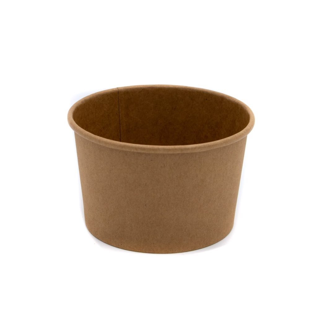 8oz Kraft heavy-duty brown combi pot for hot or cold food, pack of 100