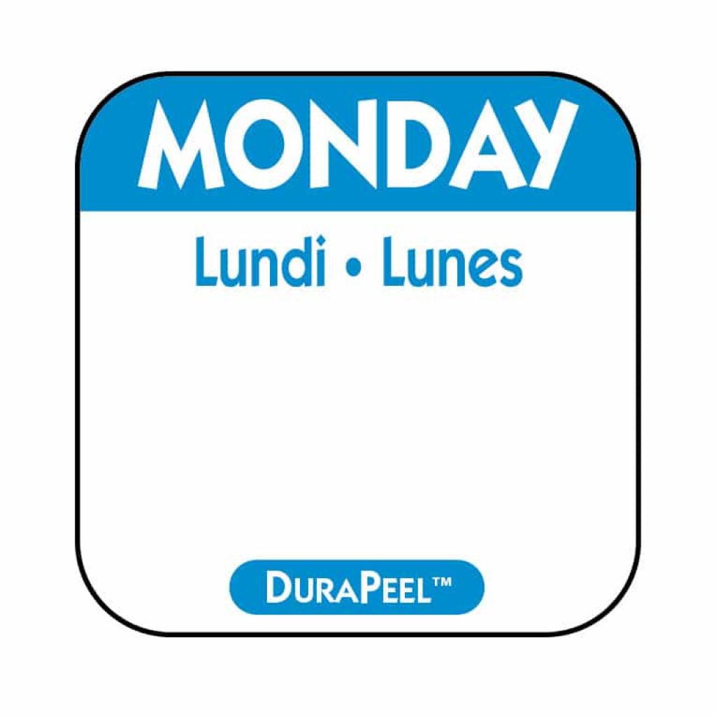 Day Of The Week Labels Roll 2 inch Monday