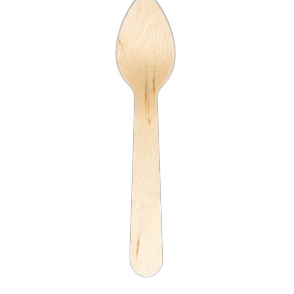 Disposable wooden tea spoons, eco-friendly biodegradable utensils, pack of 1000