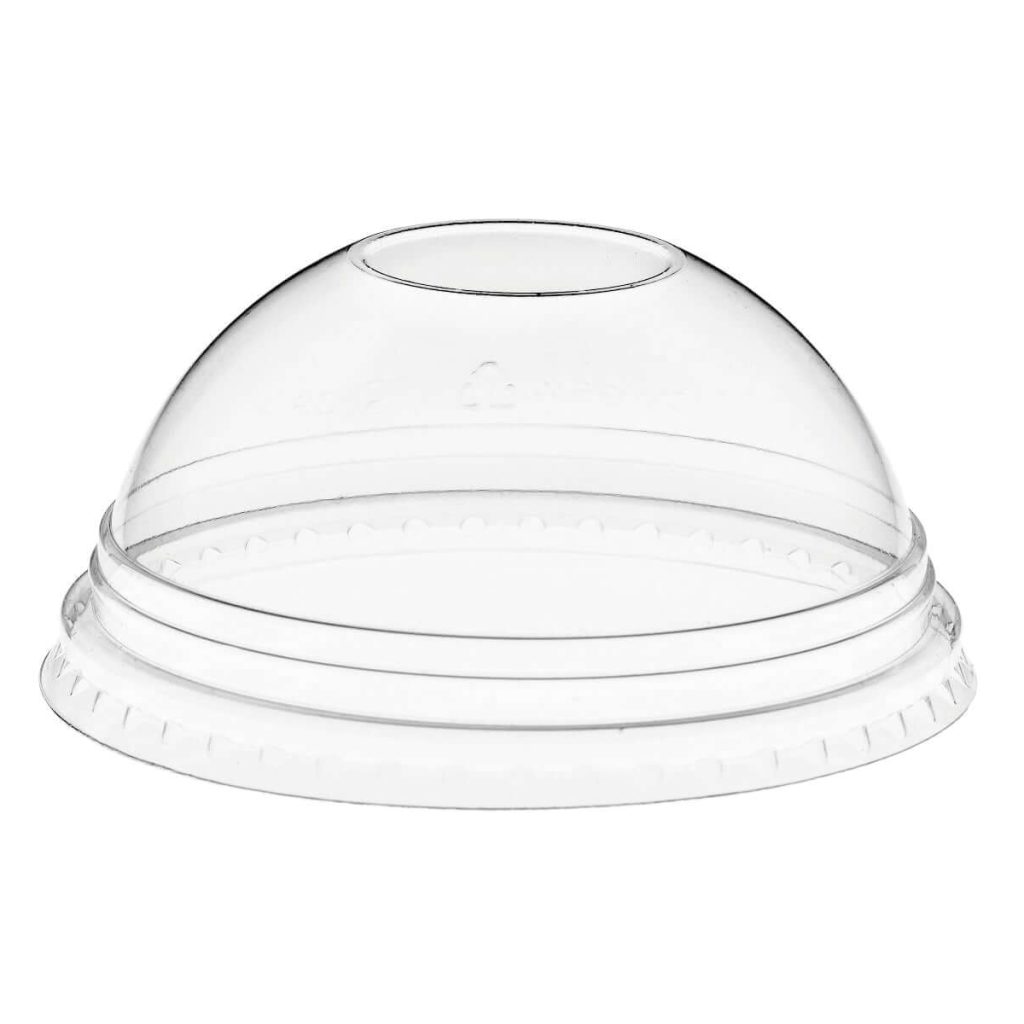 Dome lid without hole for 9, 12 and 16oz clear tumblers, bulk pack of 1000 spill-resistant plastic lids