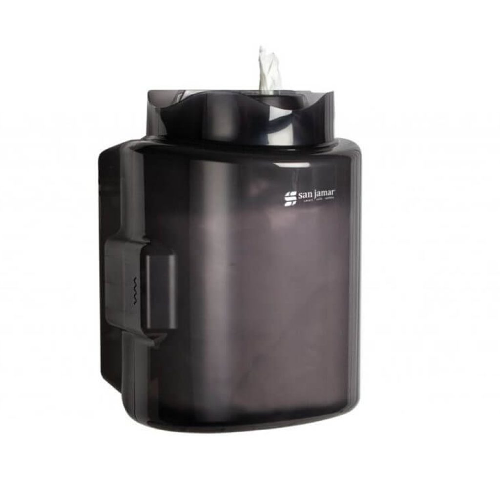 Wall-mounted gym wipes dispenser for easy access to sanitizing wipes