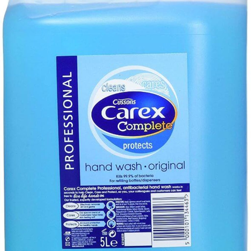 5-litre Carex handwash refill bottle for hygiene and dispenser use