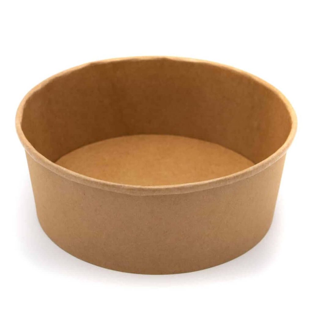 Kraft 1300ml round paper bowls, eco-friendly disposable food bowls, pack of 300