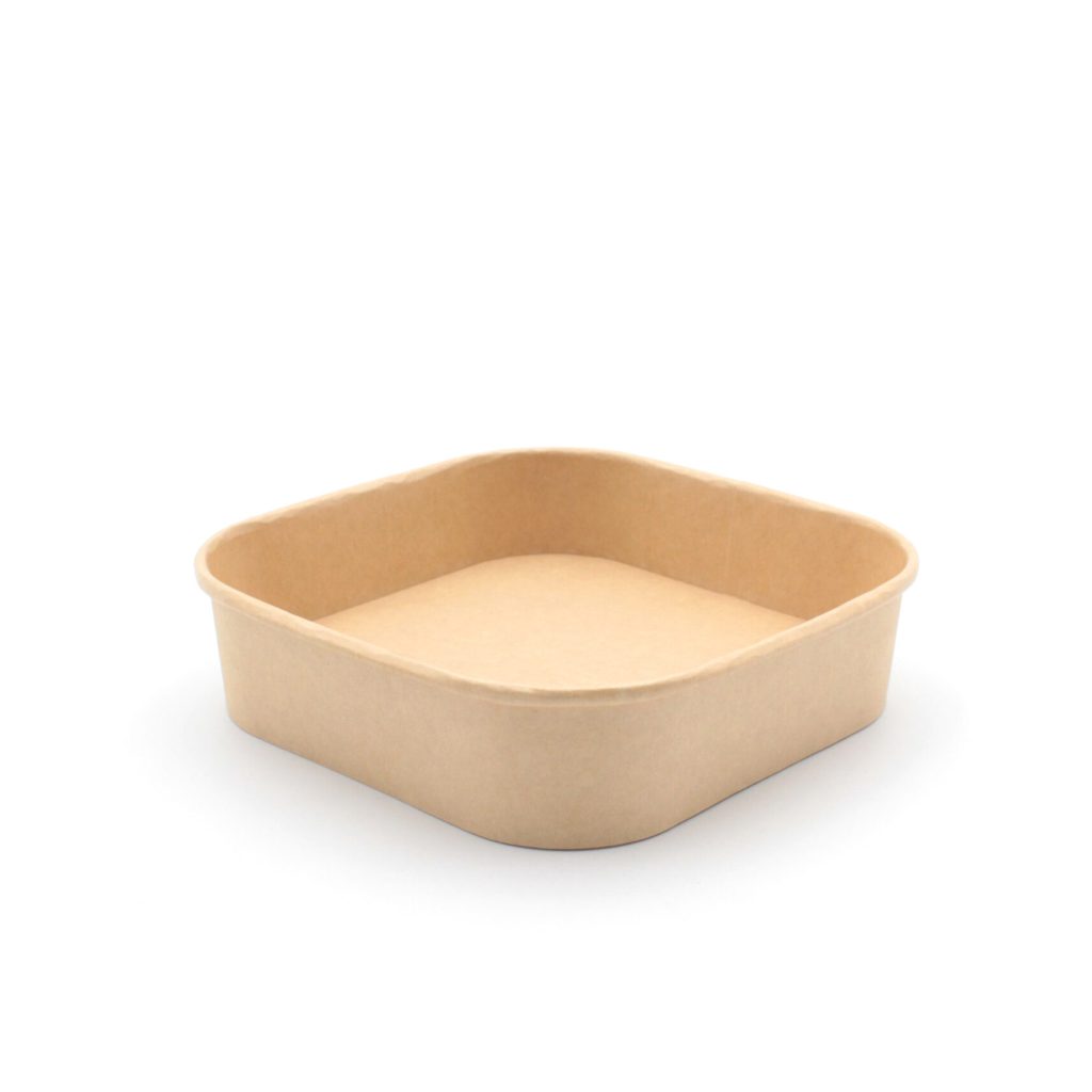 Kraft 750ml rectangular disposable bowl, eco-friendly, pack of 300