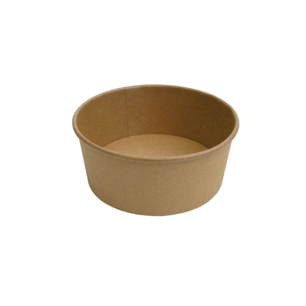 750ml round kraft salad bowls, pack of 300 eco-friendly disposable food containers