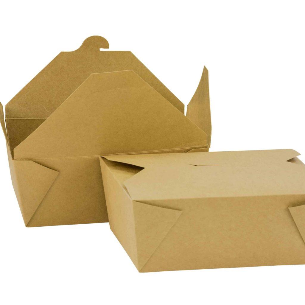 Stack of No.4 Kraft Brown Deli Food Boxes, eco-friendly takeaway containers, pack of 160