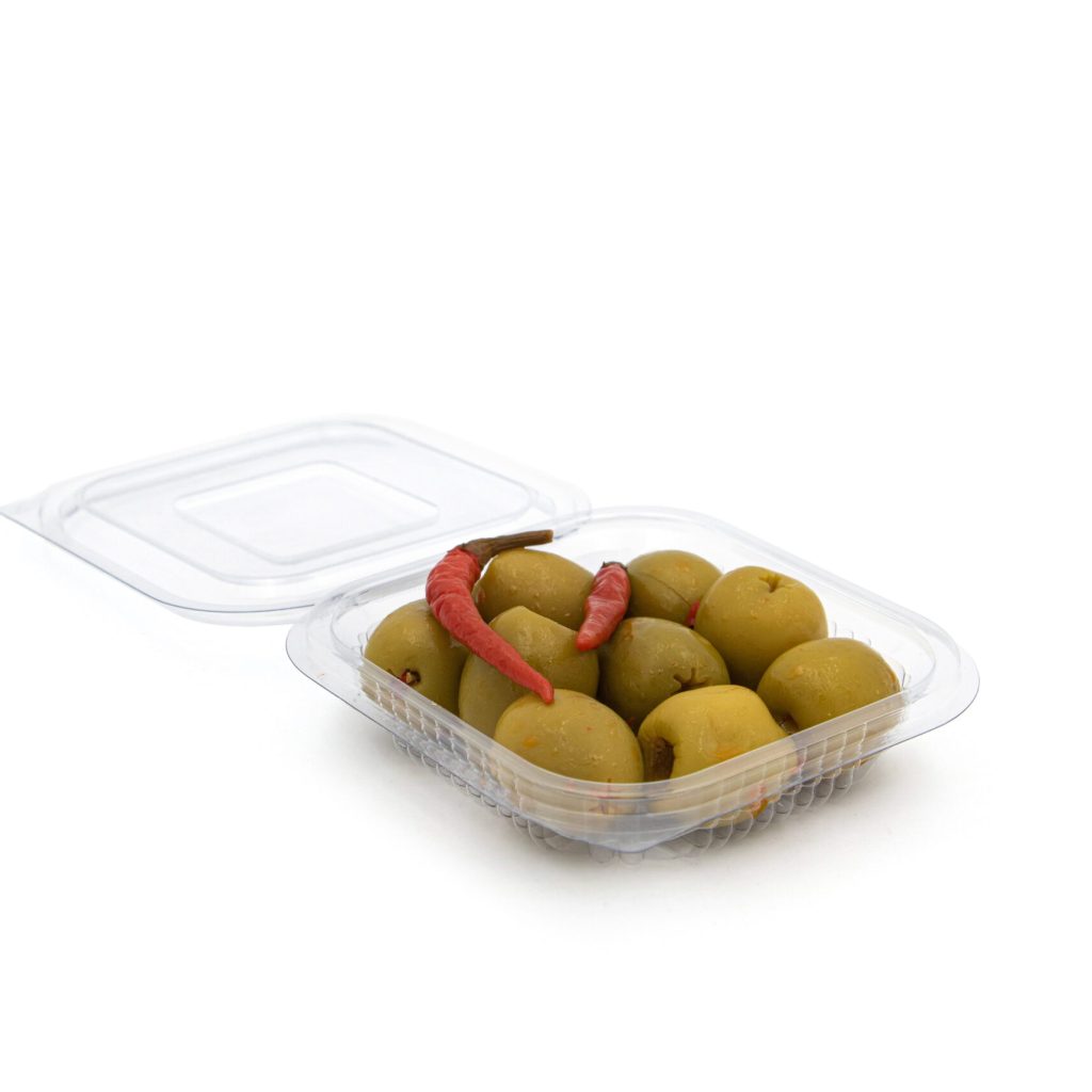 Square clear salad container 150cc for small food portions, pack of 300