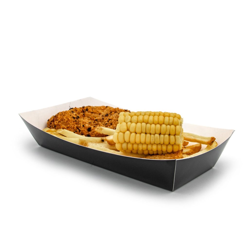 Black compostable meal tray 59x26x32.5cm, eco-friendly disposable tray, pack of 500