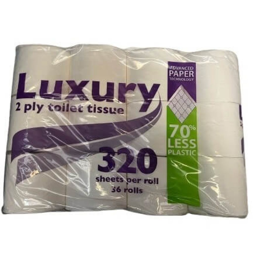 Pack of 36 2-ply toilet rolls, 320 sheets rolls