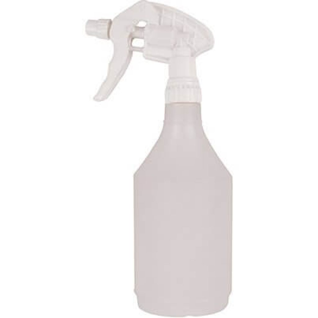White 750ml spray bottle with trigger, single pack