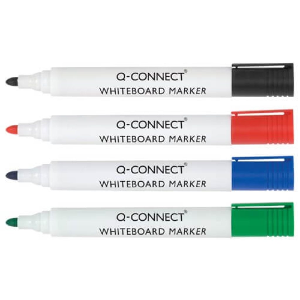 White board markers assorted colors, dry-erase markers pack of 4 for classroom and office use